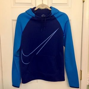 Nike Hoodie, Two-Tone Blue with Thumb Cutouts
